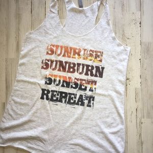 Sunrise Sunburn Sunset Repeat summer tank top